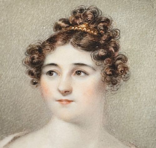 PORTRAIT MINIATURE BY FEMALE ARTIST MARY ANN KNIGHT - ADDITIONAL PHOTO 1