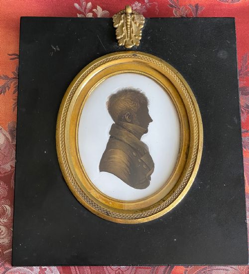 FINE PAIR OF GILDED SILHOUETTES BY JOHN FIELD WITH NAMED SITTERS - ADDITIONAL PHOTO 1