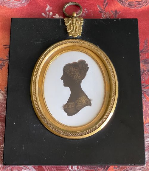 FINE PAIR OF GILDED SILHOUETTES BY JOHN FIELD WITH NAMED SITTERS - ADDITIONAL PHOTO 4