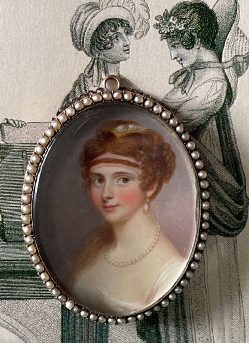 miniature portrait of charlotte trevanion by leakey - CATEGORY: ANTIQUE ART - DATED 19TH CENTURY
