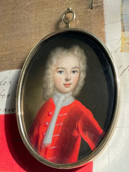 colourful miniature portrait of a boy circa 1730 - CATEGORY: ANTIQUE ART - DATED 18TH CENTURY