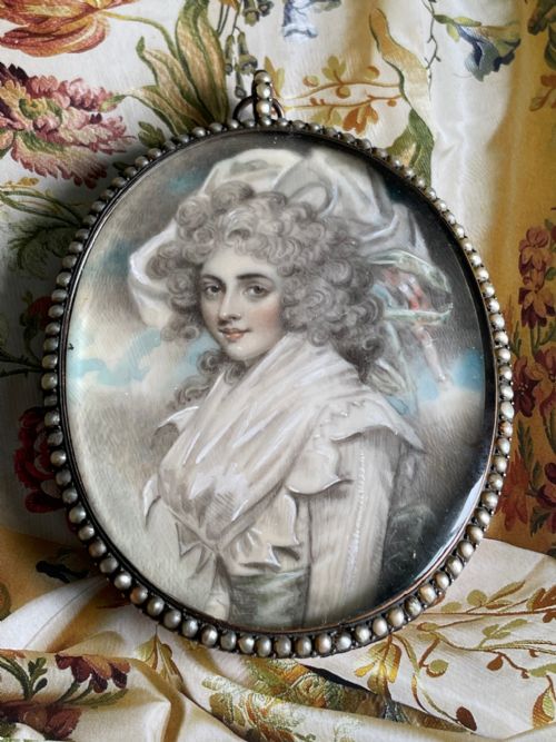 miniature portrait of the actress sarah siddons - CATEGORY: ANTIQUE ART - DATED 19TH CENTURY