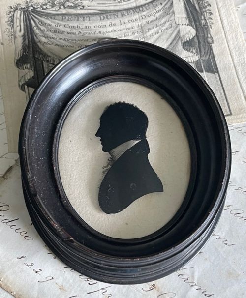 silhouette by william rought with trade label - CATEGORY: ANTIQUE MISCELLANEOUS - DATED 19TH CENTURY