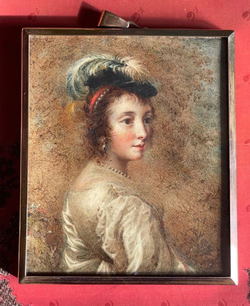 miniature watercolour portrait after van dyck - CATEGORY: ANTIQUE ART - DATED 19TH CENTURY