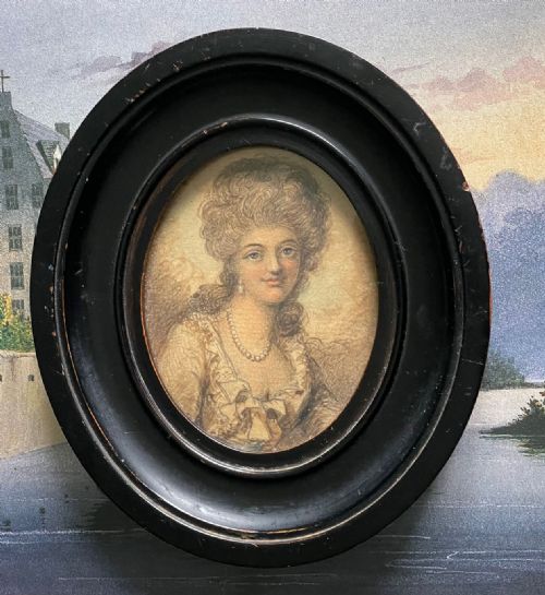 watercolour and pencil portrait of emily elizabeth swinburne - CATEGORY: ANTIQUE ART - DATED 19TH CENTURY