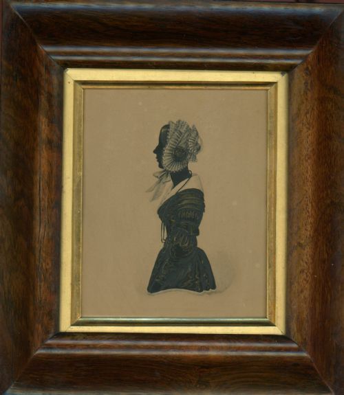 painted and gilded silhouette signed - CATEGORY: ANTIQUE ART - DATED VICTORIAN