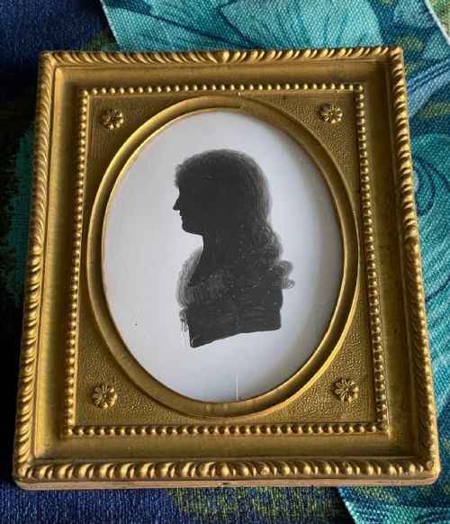thomason silhouette painted on plaster ca 1780 - CATEGORY: ANTIQUE MISCELLANEOUS - DATED 18TH CENTURY