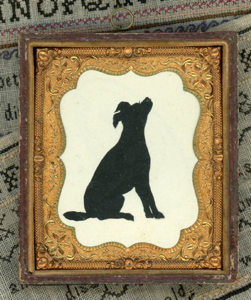 cut silhouette of a dog by augustin edouart - CATEGORY: ANTIQUE MISCELLANEOUS - DATED 19TH CENTURY