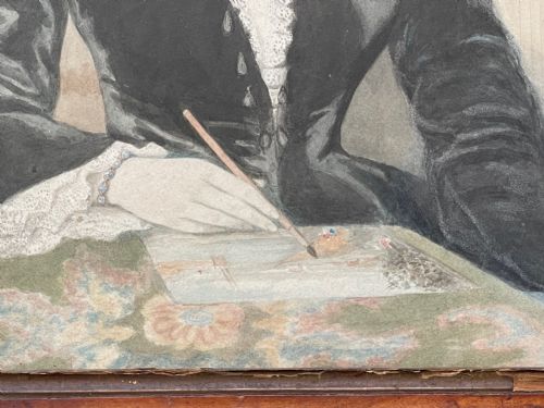 WATERCOLOUR SELFPORTRAIT OF THE ARTIST AT WORK - ADDITIONAL PHOTO 2