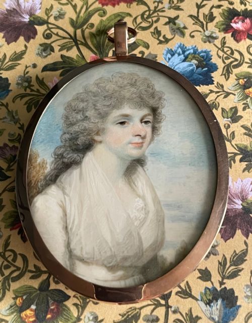 portrait of louisa dorothea holroyd by henry edridge 1795 - CATEGORY: ANTIQUE ART - DATED 18TH CENTURY