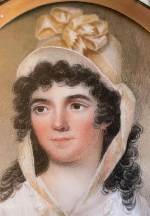 ISAAC WANE SLATER FINE PORTRAIT OF A LADY IN A BONNET - ADDITIONAL PHOTO 2
