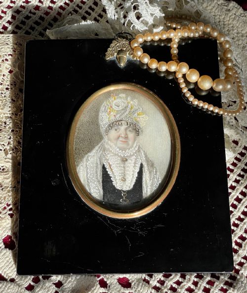 splendid portrait of a dowager aunt - CATEGORY: ANTIQUE ART - DATED REGENCY