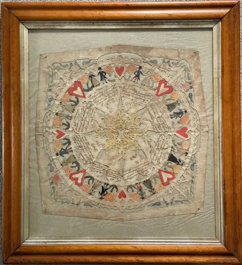 wonderful cut paper and watercolour valentine dated 1798 - CATEGORY: ANTIQUE MISCELLANEOUS - DATED 18TH CENTURY