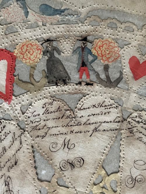 WONDERFUL CUT PAPER AND WATERCOLOUR VALENTINE DATED 1798 - ADDITIONAL PHOTO 4