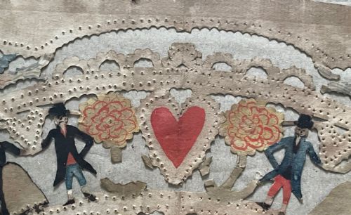 WONDERFUL CUT PAPER AND WATERCOLOUR VALENTINE DATED 1798 - ADDITIONAL PHOTO 5
