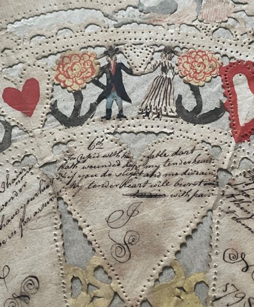 WONDERFUL CUT PAPER AND WATERCOLOUR VALENTINE DATED 1798 - ADDITIONAL PHOTO 7