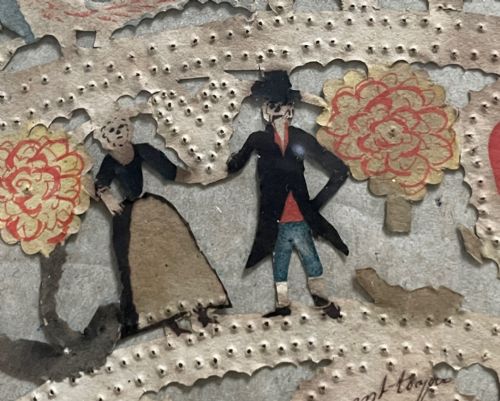 WONDERFUL CUT PAPER AND WATERCOLOUR VALENTINE DATED 1798 - ADDITIONAL PHOTO 11