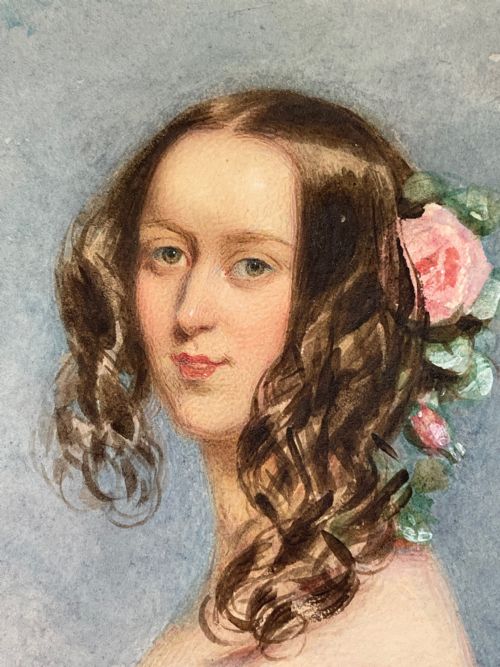 WATERCOLOUR OF A LADY BY FRANOIS THODORE ROCHARD - ADDITIONAL PHOTO 2
