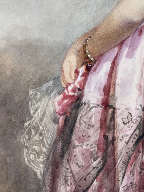 WATERCOLOUR OF A LADY BY FRANOIS THODORE ROCHARD - ADDITIONAL PHOTO 6