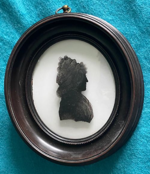 GEORGIAN SILHOUETTE ON GLASS BY ISABELLA BEETHAM - ADDITIONAL PHOTO 1