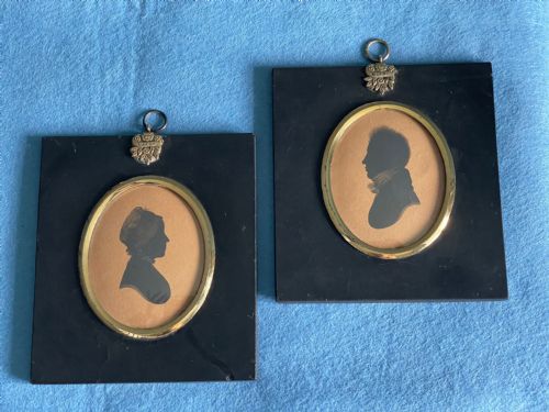 pair of painted silhouettes by william allport circa 1808 - CATEGORY: ANTIQUE MISCELLANEOUS - DATED 19TH CENTURY