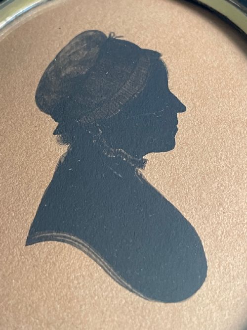 PAIR OF PAINTED SILHOUETTES BY WILLIAM ALLPORT CIRCA 1808 - ADDITIONAL PHOTO 3