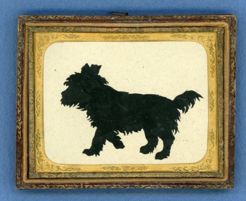 augustin edouart cut silhouette of a terrier - CATEGORY: ANTIQUE ART - DATED 19TH CENTURY