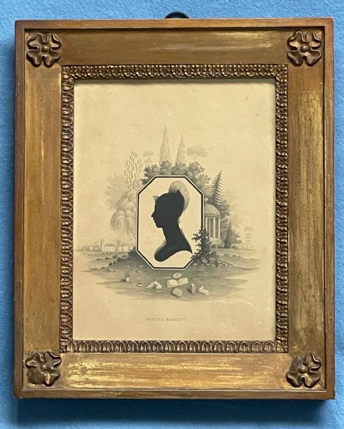 memorial silhouette by thomas pole american quaker artist - CATEGORY: ANTIQUE ART - DATED 19TH CENTURY