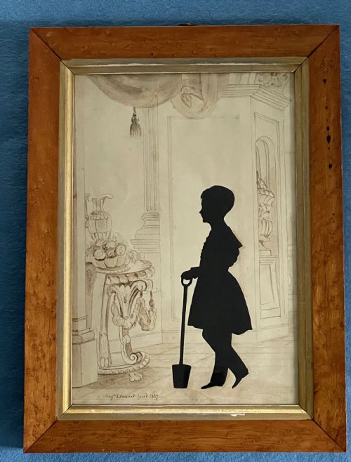 cut silhouette with watercolour by augustin edouart - CATEGORY: ANTIQUE ART - DATED 19TH CENTURY