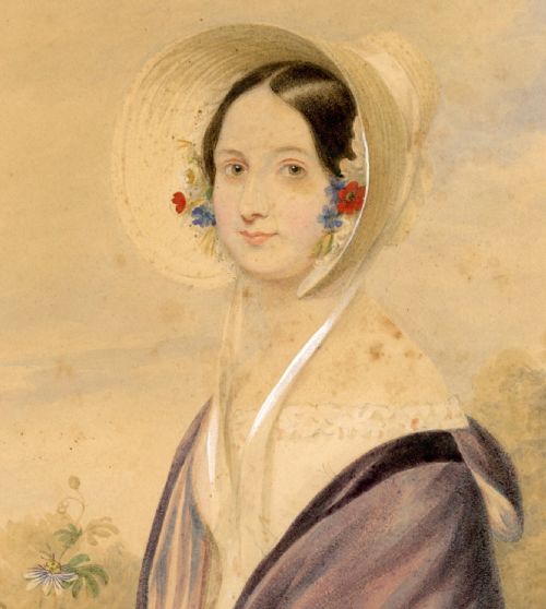 EDWARD SMYTH WATERCOLOUR PORTRAIT OF MISS THORNTHWAITE - ADDITIONAL PHOTO 1