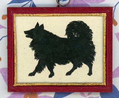 augustin edouart cut silhouette of a dog - CATEGORY: ANTIQUE MISCELLANEOUS - DATED 19TH CENTURY