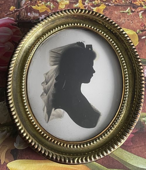 john miers fine silhouette of a lady in veiled headdress - CATEGORY: ANTIQUE MISCELLANEOUS - DATED 18TH CENTURY