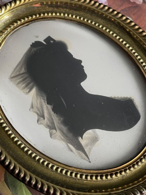 JOHN MIERS FINE SILHOUETTE OF A LADY IN VEILED HEADDRESS - ADDITIONAL PHOTO 1