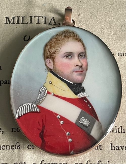 frederick buck miniature portrait of an officer - CATEGORY: ANTIQUE ART - DATED REGENCY