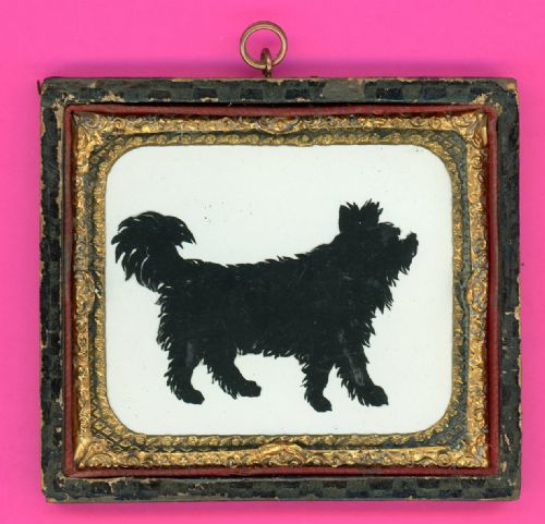 augustin edouart cut silhouette of a dog - CATEGORY: ANTIQUE ART - DATED 19TH CENTURY