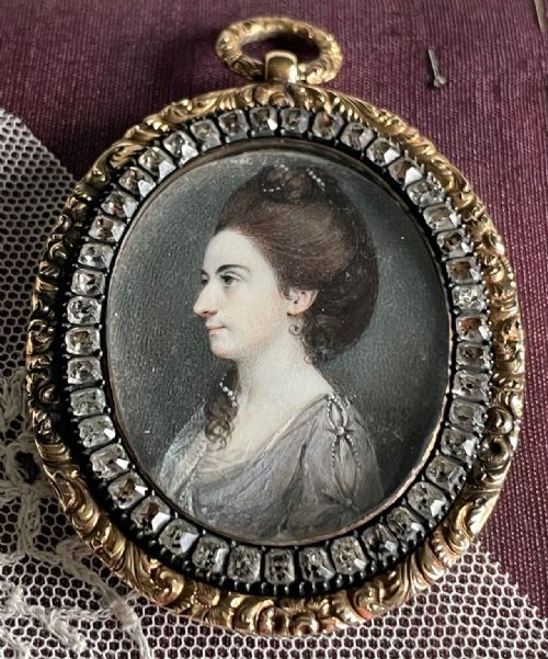 GEORGE ENGLEHEART SIGNED PORTRAIT OF A LADY IN PROFILE - ADDITIONAL PHOTO 2