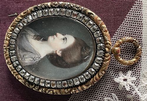 GEORGE ENGLEHEART SIGNED PORTRAIT OF A LADY IN PROFILE - ADDITIONAL PHOTO 3