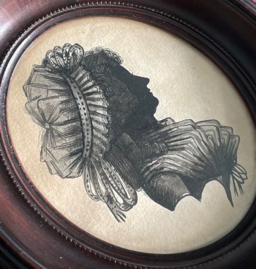 PAINTED SILHOUETTE BY MRS ISABELLA BEETHAM C1790 - ADDITIONAL PHOTO 1