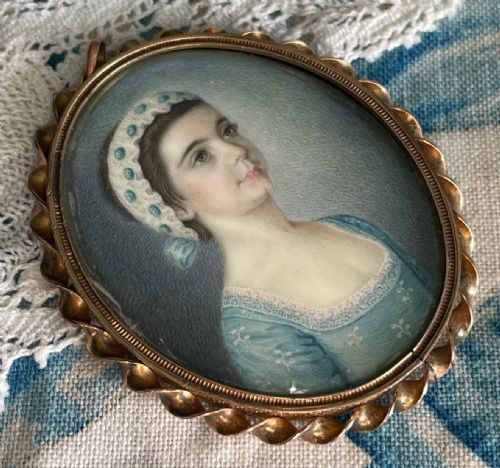 gervase spencer charming portrait with pierced reverse - CATEGORY: ANTIQUE ART - DATED 18TH CENTURY