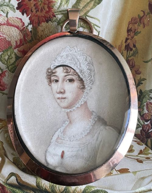 portrait not unlike jane austen - CATEGORY: ANTIQUE ART - DATED REGENCY