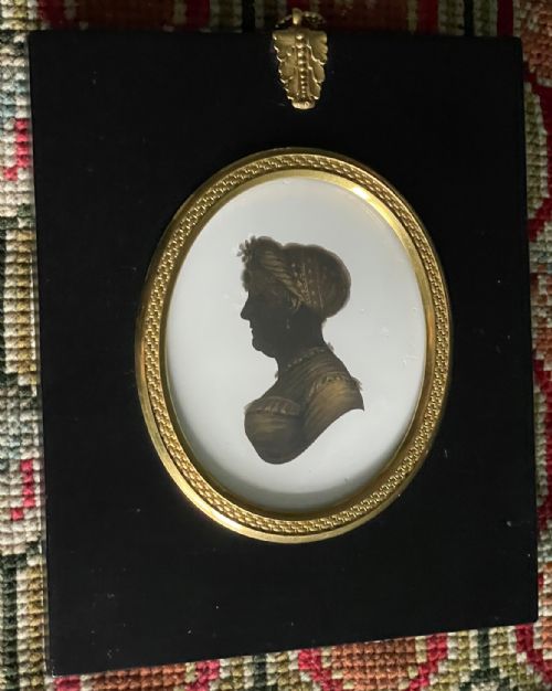 john field gilded silhouette - CATEGORY: ANTIQUE ART - DATED REGENCY