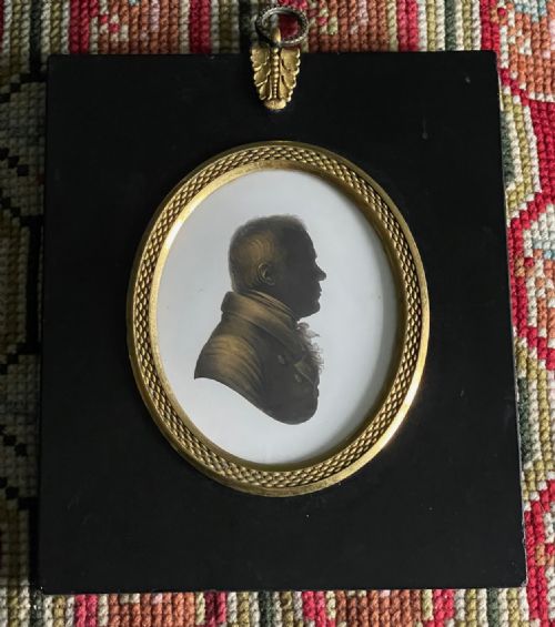 john field bronzed silhouette - CATEGORY: ANTIQUE ART - DATED REGENCY