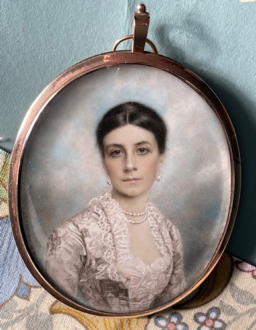 charles j turrell portrait of emma ramsden signed - CATEGORY: ANTIQUE ART - DATED 19TH CENTURY