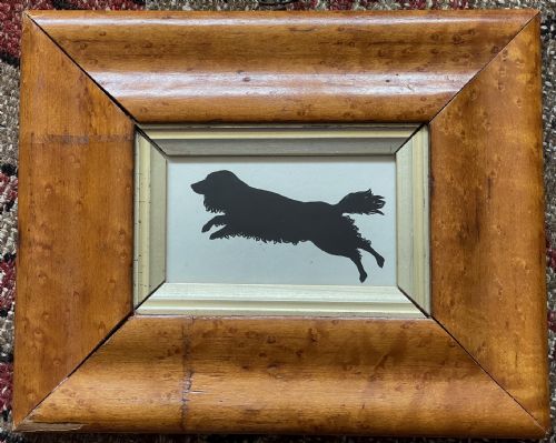 augustin edouart cut silhouette of a lively spaniel - CATEGORY: ANTIQUE ART - DATED 19TH CENTURY