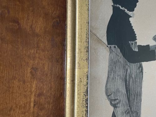CHARMING PAINTED SILHOUETTE OF A REGENCY LADY AND CHILD - ADDITIONAL PHOTO 2