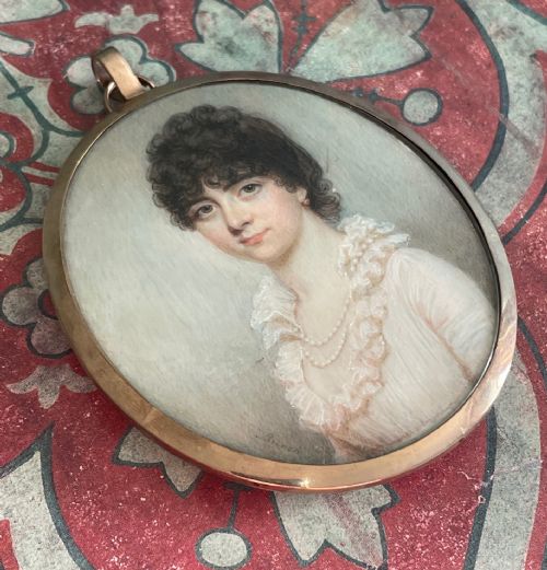 FINE MINIATURE PORTRAIT BY EDWARD BURCH SIGNED - ADDITIONAL PHOTO 3