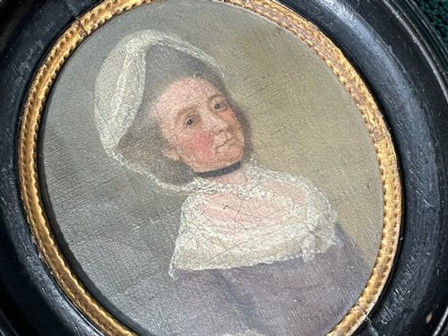 GEORGE ROTH MINIATURE OIL PORTRAITS OF MOTHER DAUGHTER - ADDITIONAL PHOTO 2