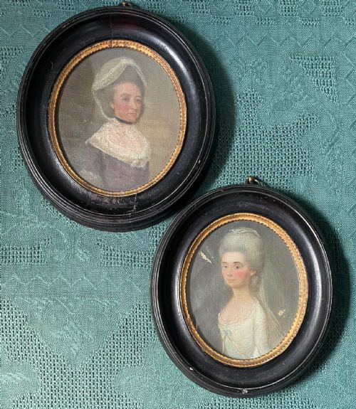 GEORGE ROTH MINIATURE OIL PORTRAITS OF MOTHER DAUGHTER - ADDITIONAL PHOTO 7