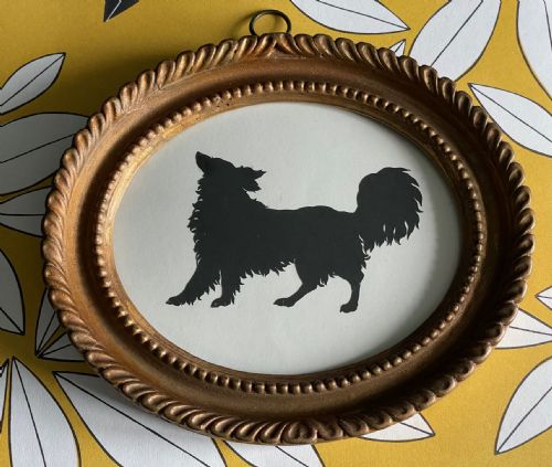 augustin edouart cut silhouette of a dog - CATEGORY: ANTIQUE ART - DATED 19TH CENTURY