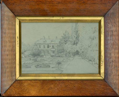 drawing of jane austen's netherfield balls park - CATEGORY: ANTIQUE ART - DATED 19TH CENTURY